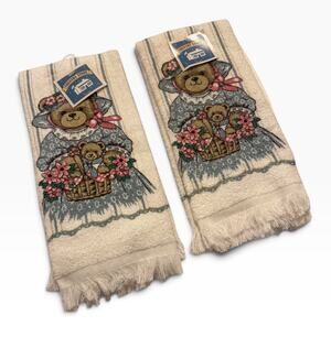NEW Vintage SET OF 2 Cannon Country Store Teddy Bear Kitchen Towels 4052/20